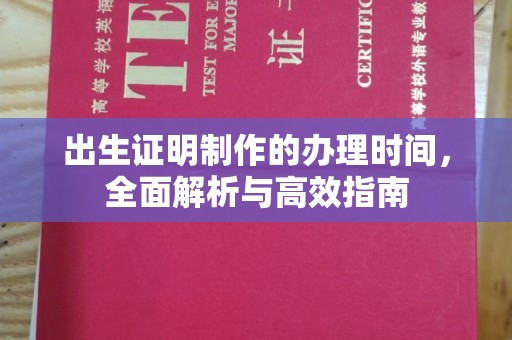 道孚出生证明制作的办理时间，全面解析与高效指南